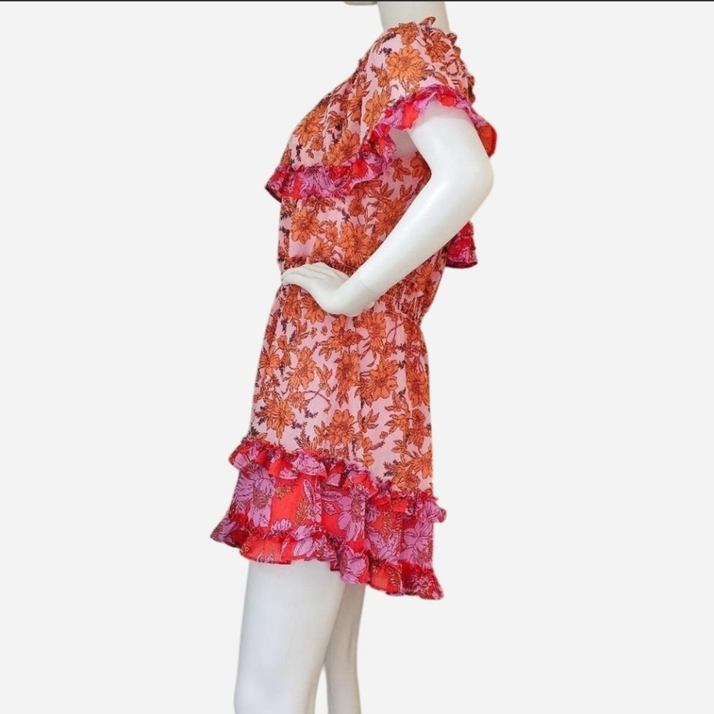 JESSICA SIMPSON size M Amelia Ruffle Floral Off-Shoulder mini dress - Picture 7 of 10